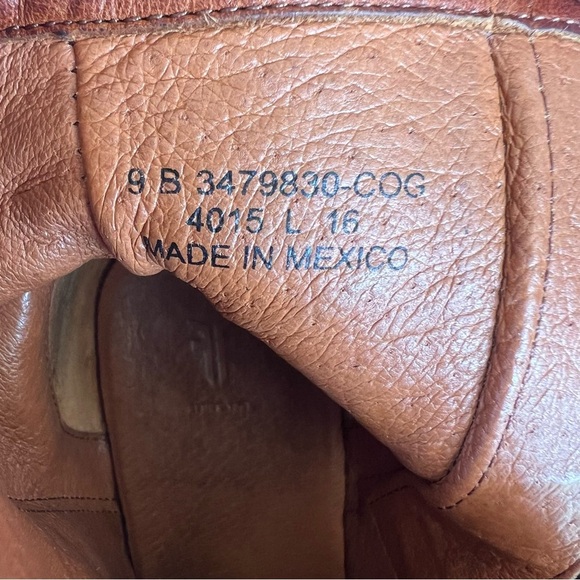 Frye Addie Double Zip Moto Ankle Boot Cognac Distressed Leather Size 9 NICE! - Picture 14 of 16